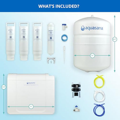 Aquasana SmartFlow Sistema de ósmosis inversa bajo fregadero, alta eficiencia, elimina 99.99% de 90 contaminantes como fluoruro, arsénico y plomo