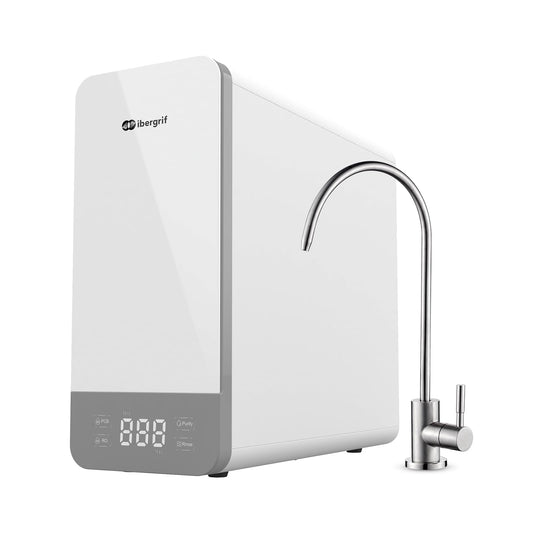 Ibergrif Ósmosis Inversa 5 Etapas Sin Tanque, Debajo del Fregadero, Reduce TDS y PFAS, Instalación Rápida, Blanco M91008-600