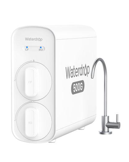 Waterdrop G5P500 Sistema de ósmosis inversa 500G, 7 etapas, certificado NSF/ANSI 372, 2:1 puro a drenaje, reduce TDS, filtro de agua sin BPA