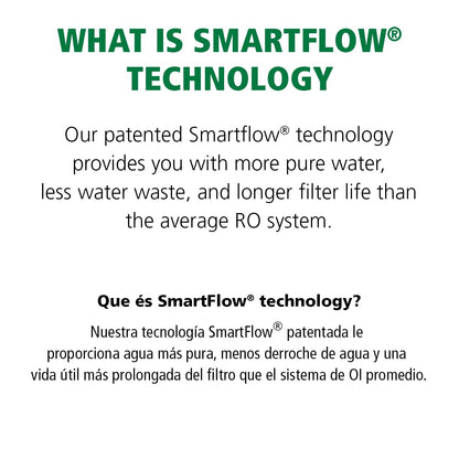 AO Smith Sistema de ósmosis inversa alta eficiencia SmartFlow™, RO bajo fregadero con grifo y tanque compacto, filtra cloro y contaminantes