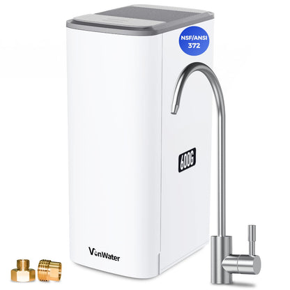 VonWater Sistema de ósmosis inversa 600GPD todo en 1 bajo fregadero, sin tanque, multietapa, reduce TDS y PFAS, certificación NSF/ANSI 372, FCC, FDA