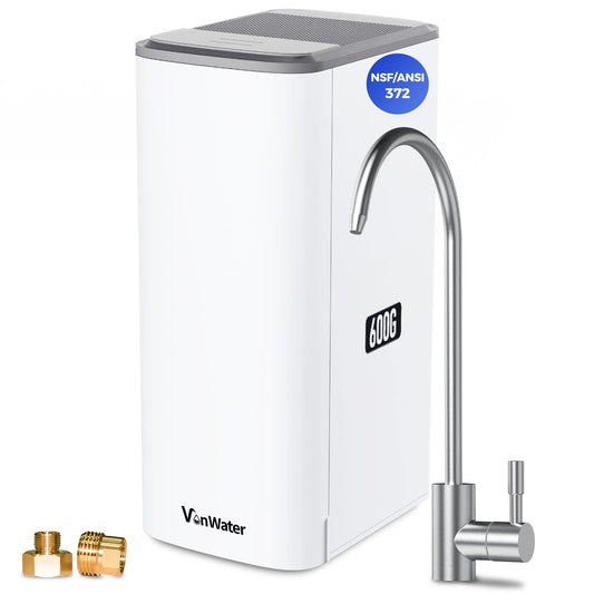 VonWater Sistema de ósmosis inversa 600GPD todo en 1 bajo fregadero, sin tanque, multietapa, reduce TDS y PFAS, certificación NSF/ANSI 372, FCC, FDA
