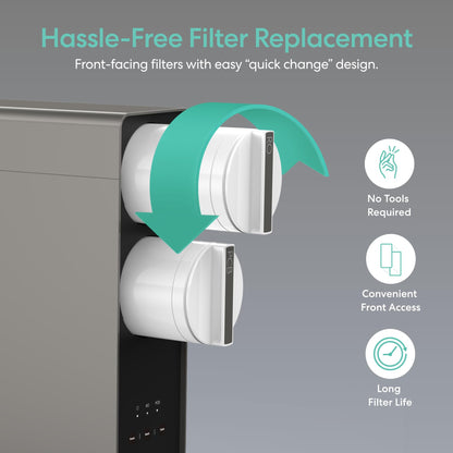 Brio Aquus Sistema de filtración de agua sin tanque de ósmosis inversa con grifo inteligente, 800 galones por día, 2:1 puro para drenar