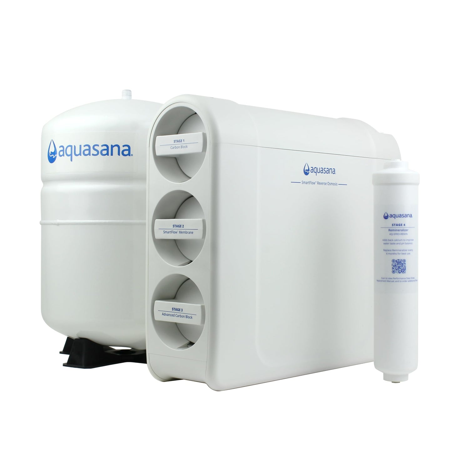 Aquasana SmartFlow Sistema de ósmosis inversa bajo fregadero, alta eficiencia, elimina 99.99% de 90 contaminantes como fluoruro, arsénico y plomo