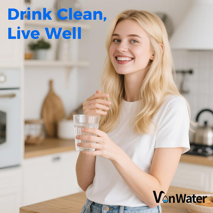 VonWater Sistema de ósmosis inversa 600GPD todo en 1 bajo fregadero, sin tanque, multietapa, reduce TDS y PFAS, certificación NSF/ANSI 372, FCC, FDA