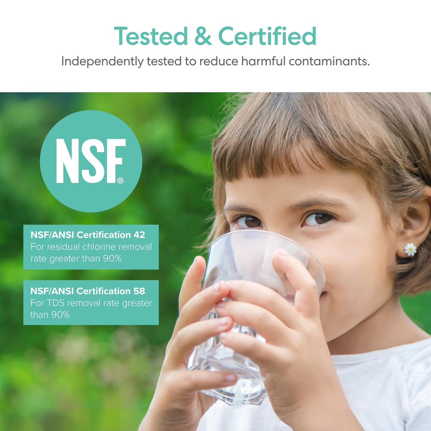 Brio Aquus Sistema de filtración de agua sin tanque de ósmosis inversa con grifo inteligente, 800 galones por día, 2:1 puro para drenar